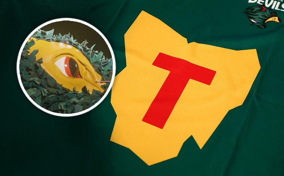 Tasmania FC has revealed its mascot on the one-year anniversary of the club's colours and name announcement. Pictures: AFL Photos/Tasmania FC